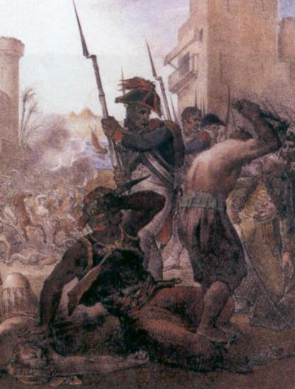soldats de Napoleon pendant la revolte du Caire